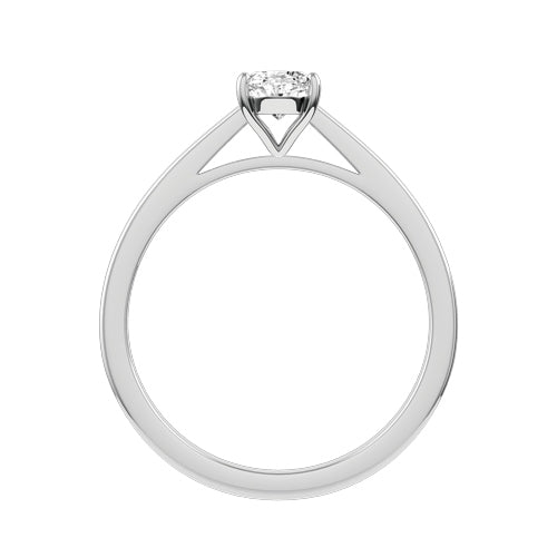 Oval Natural Diamond Bridal Ring — front