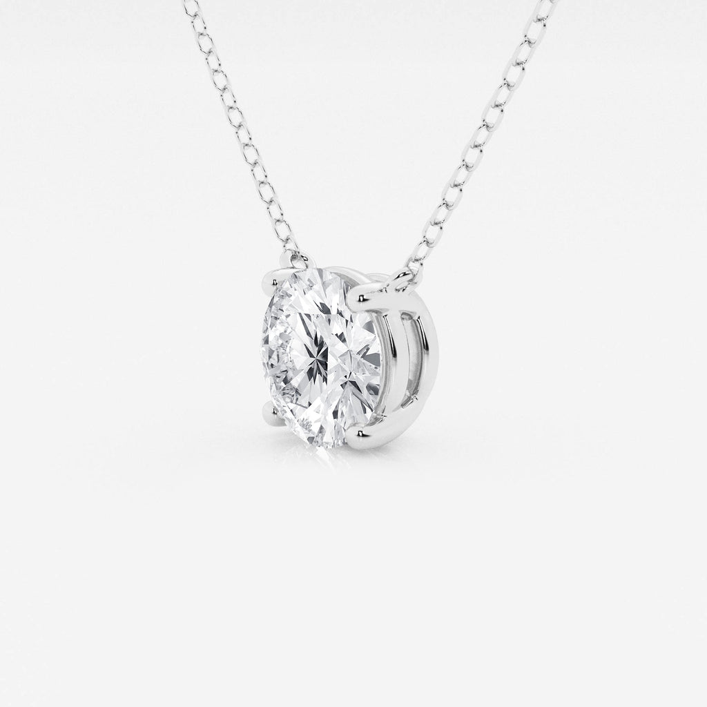 2.00 CTW Lab Grown Round F/G VS1 Diamond Floating Solitaire Pendant in 14K White or Yellow Gold – AGI Certified