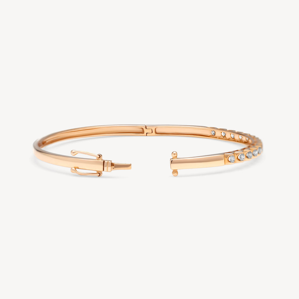 Rose Gold Bangle with Natural Diamonds