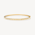 Yellow Gold Bangle with Natural Diamonds
