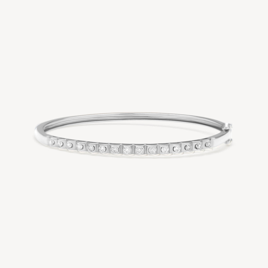 White Gold Bangle with Natural Diamonds
