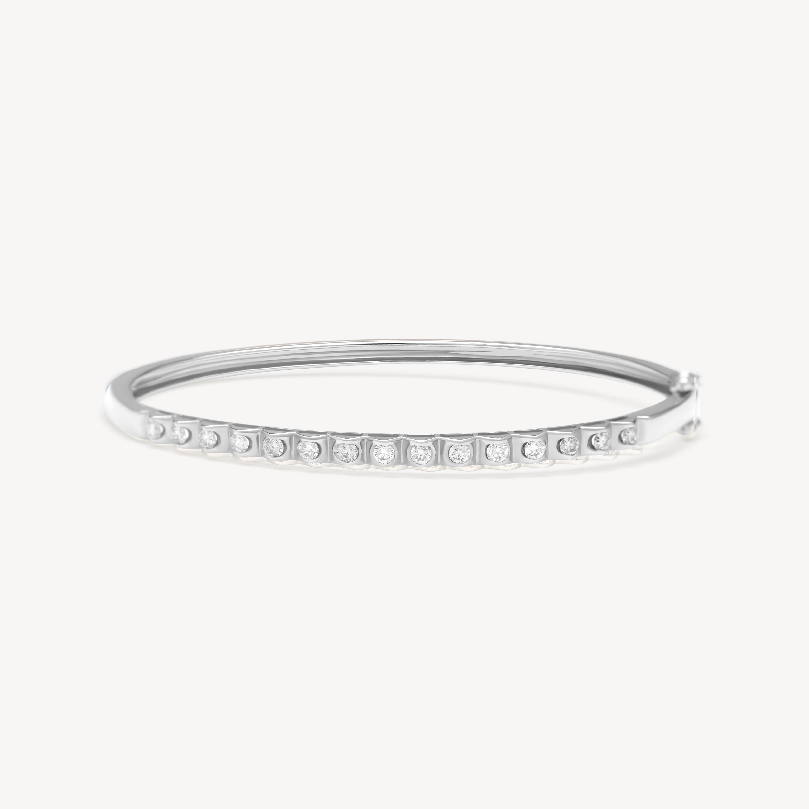 White Gold Bangle with Natural Diamonds
