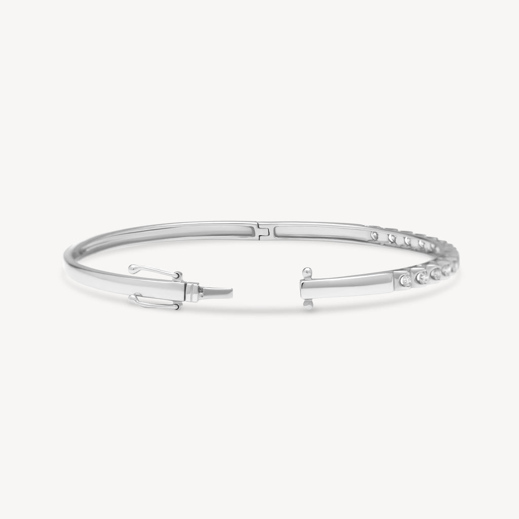 White Gold Bangle with Natural Diamonds