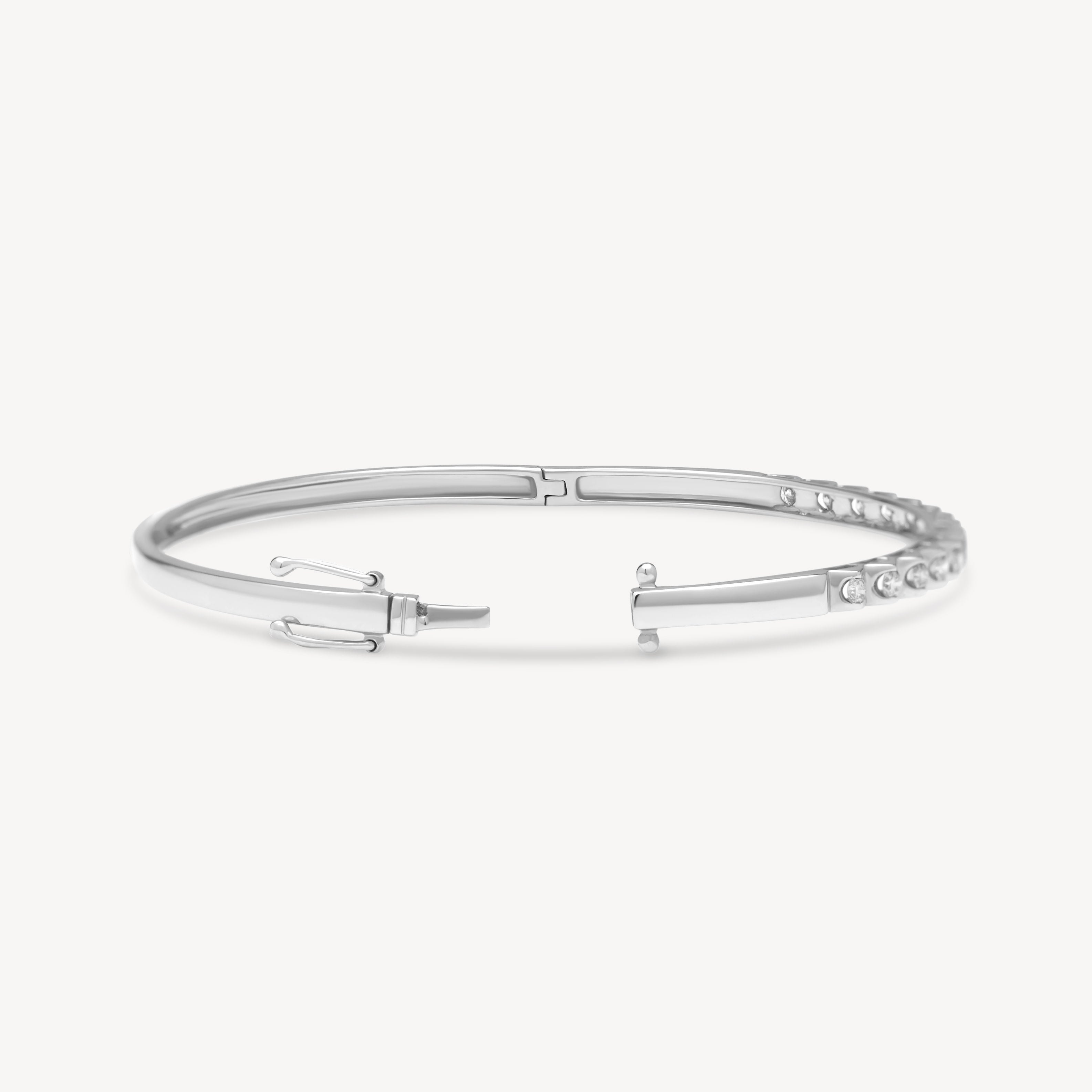 White Gold Bangle with Natural Diamonds