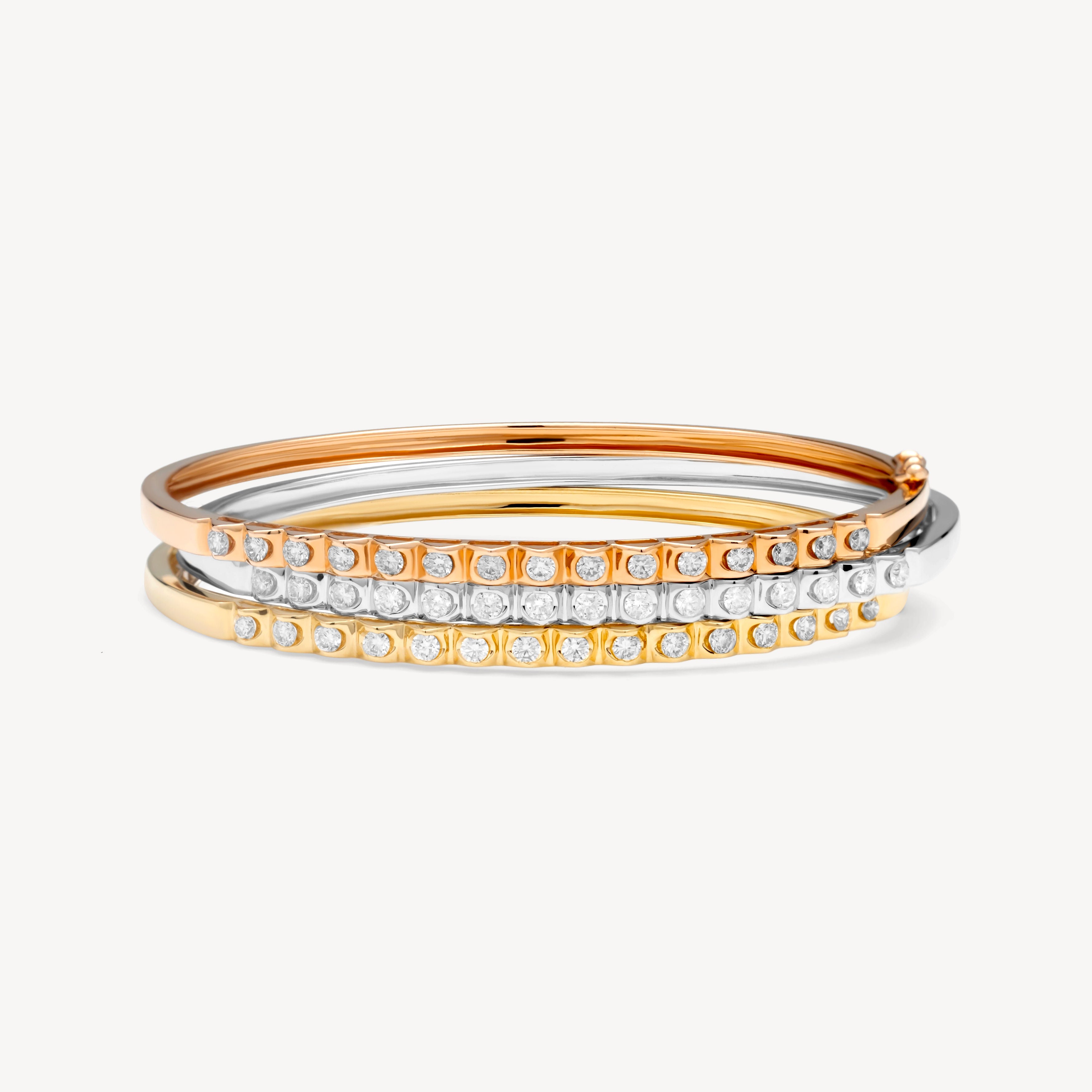Rose Gold Bangle with Natural Diamonds