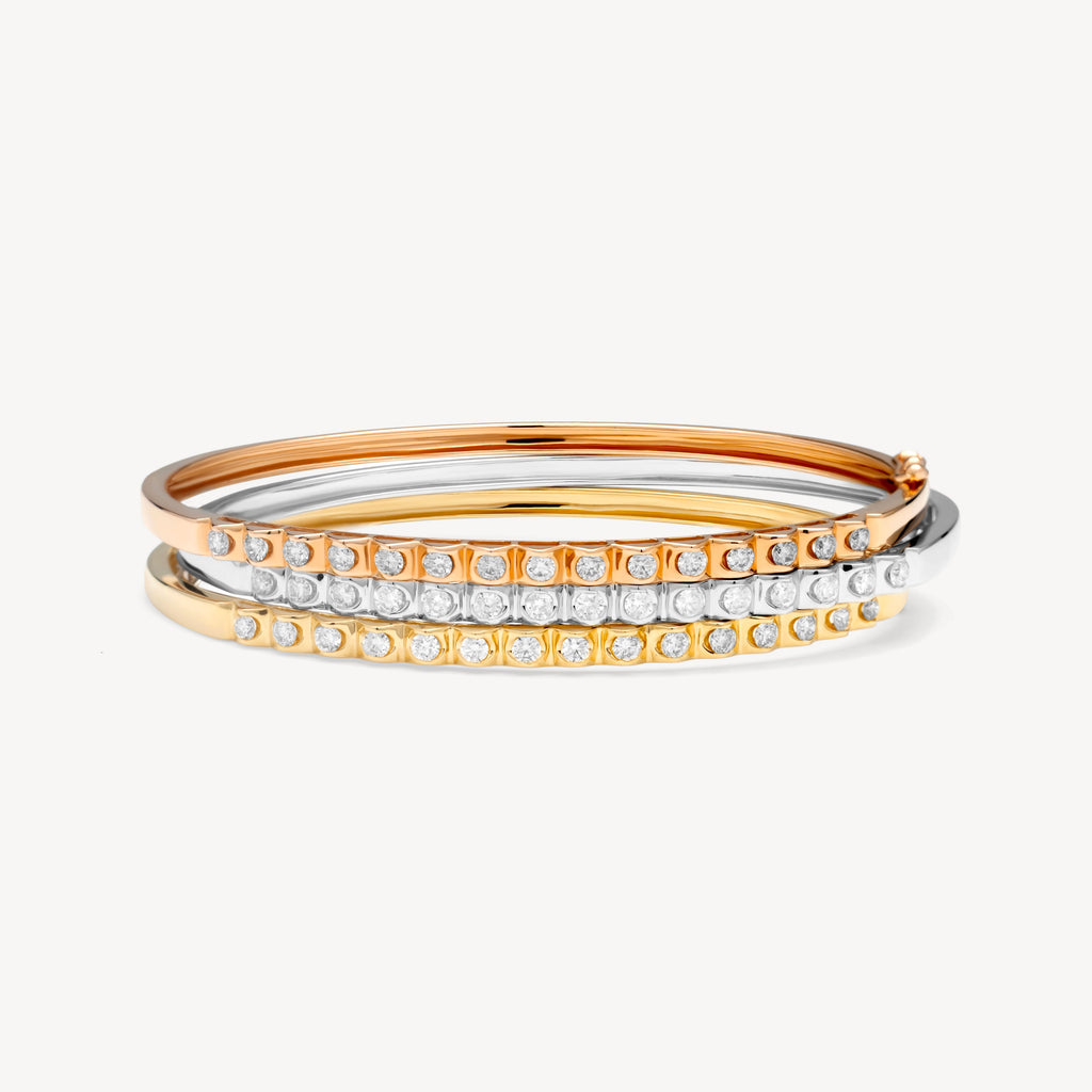 White Gold Bangle with Natural Diamonds