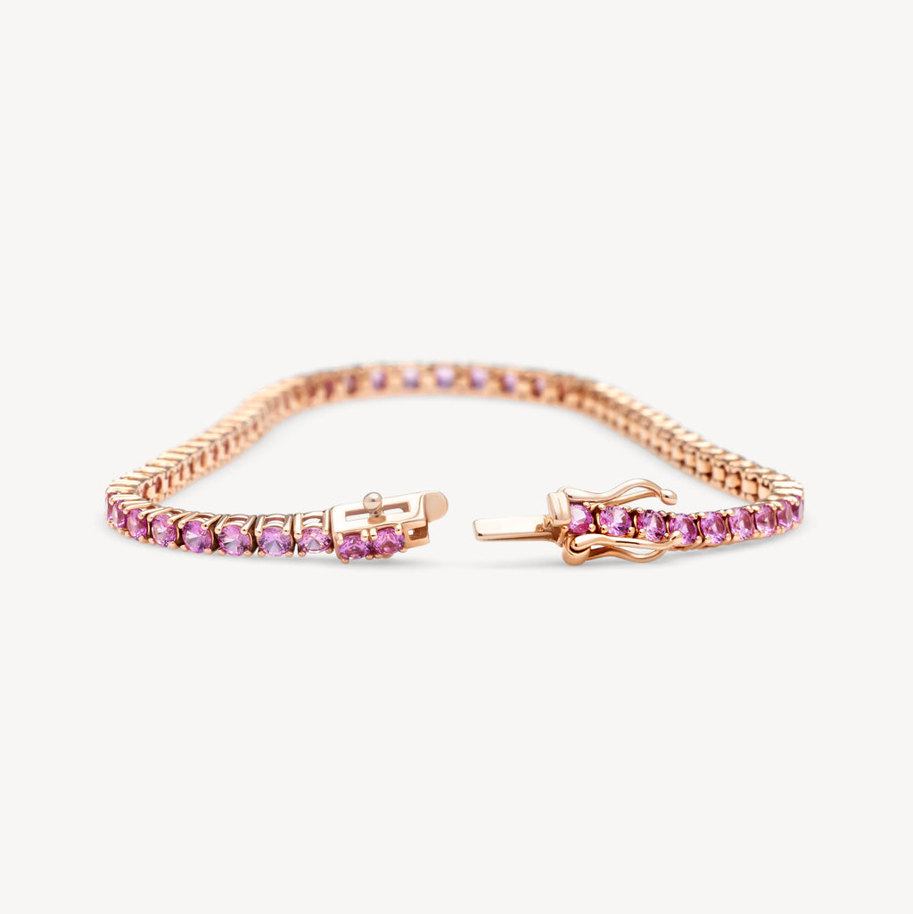 Pink Sapphire Tennis Bracelet
