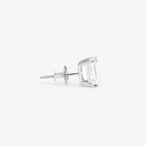 2 ct Emerald Cut Diamond Studs