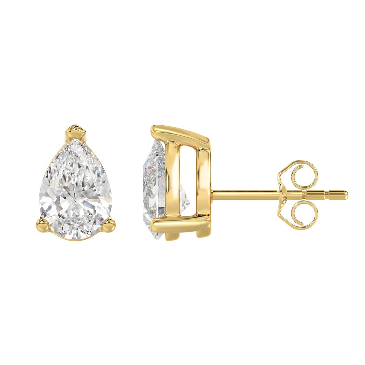 10K Yellow Gold, flat view