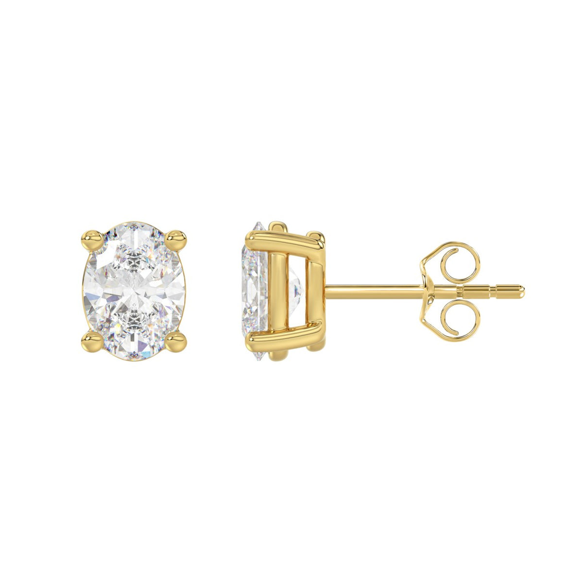10K Yellow Gold, flat view