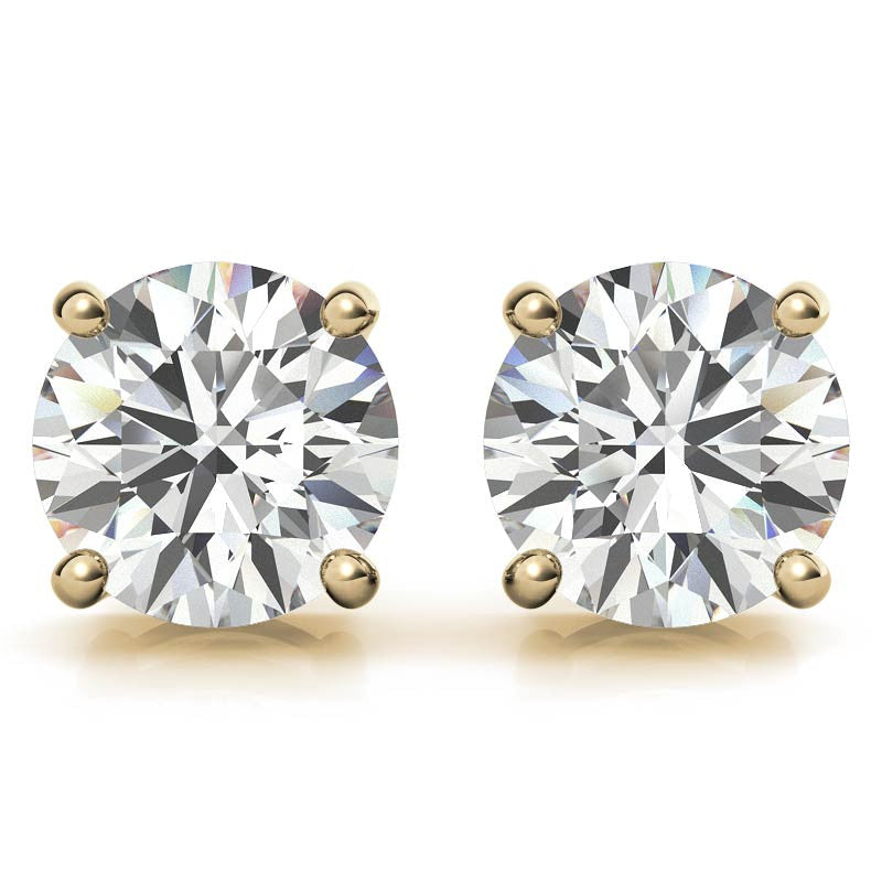 1.50 CTW Lab-Grown Diamond Stud Earrings – G/VS Clarity, 14k Gold Over Sterling Silver, White or Yellow Gold