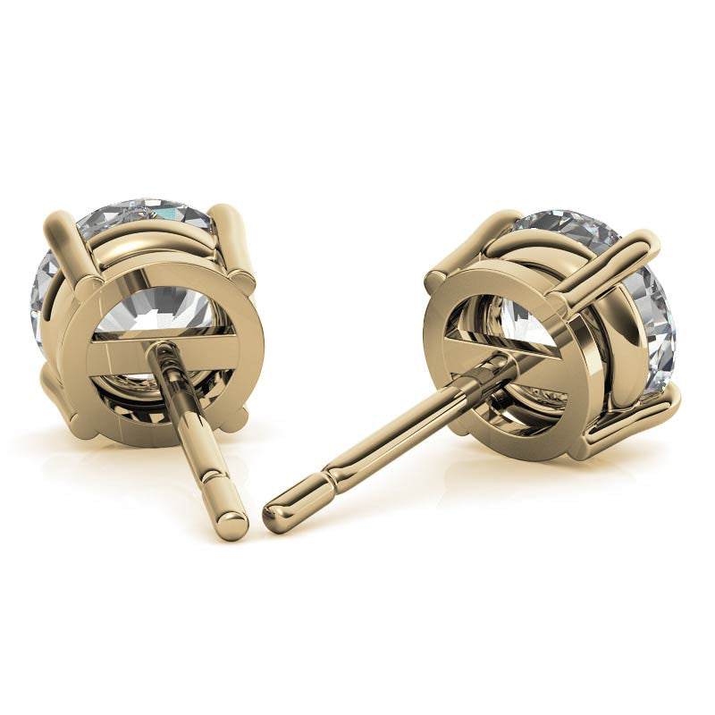 5.00 CTW AGI Certified Lab Grown Round Diamond Stud Earrings – G/VS in 14K White or Yellow Gold